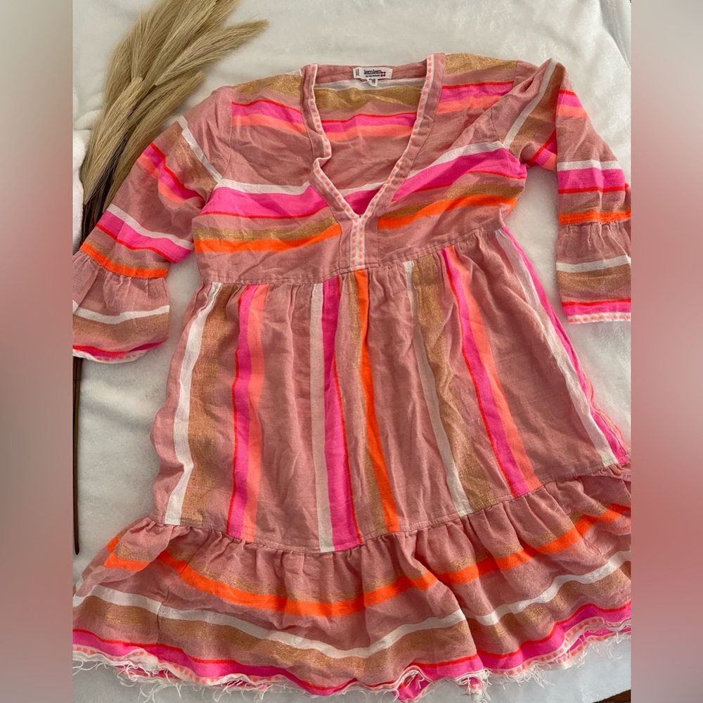 lemlem super cute pink beach coverup size xs -